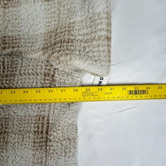 Old Navy Sweatshirt Mens 3XL 1/4 Zip Pullover Beige Sherpa Plaid Fleece - Picture 8 of 16